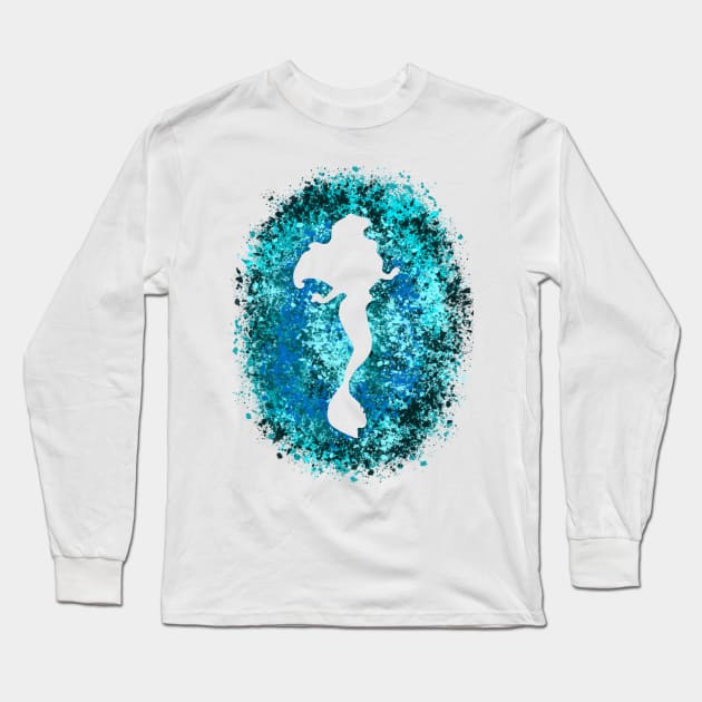 Mermaid Inspired Sillhouette Long Sleeve T-Shirt by CatGirl101